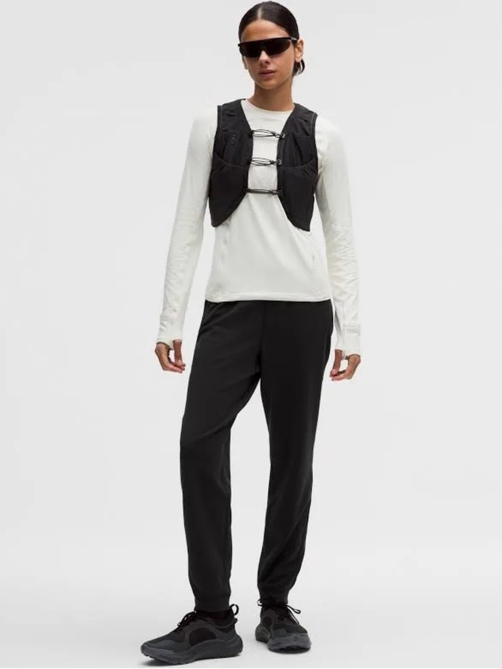 lululemon Textured Fleece High-Rise Jogger (NWT) Black/Light Ivory, Size 6
